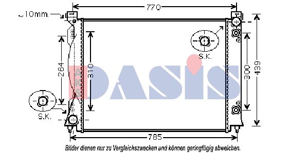 AKS DASIS Радиатор, охлаждение двигателя 480063N